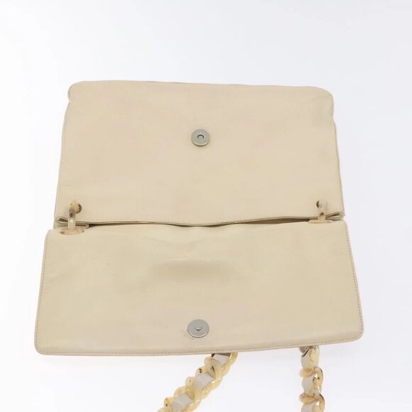 PRADA Shoulder Bag Leather Beige Auth - Picture 5 of 15